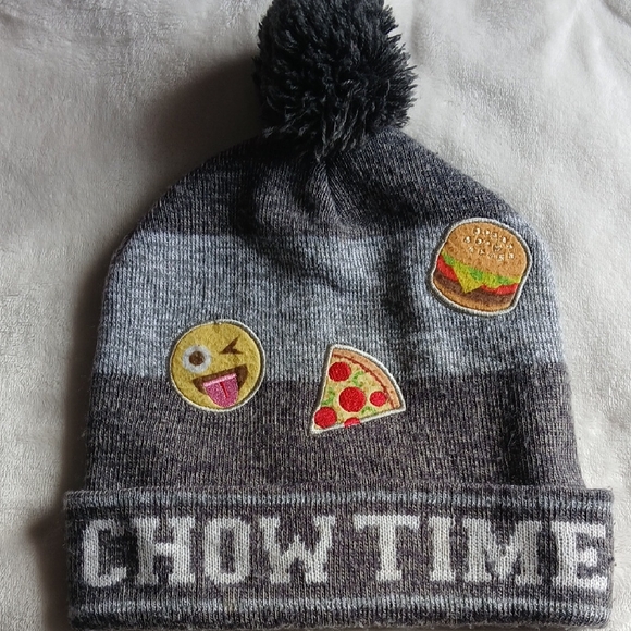 Accessories - Gray Beanie with Fun Patches